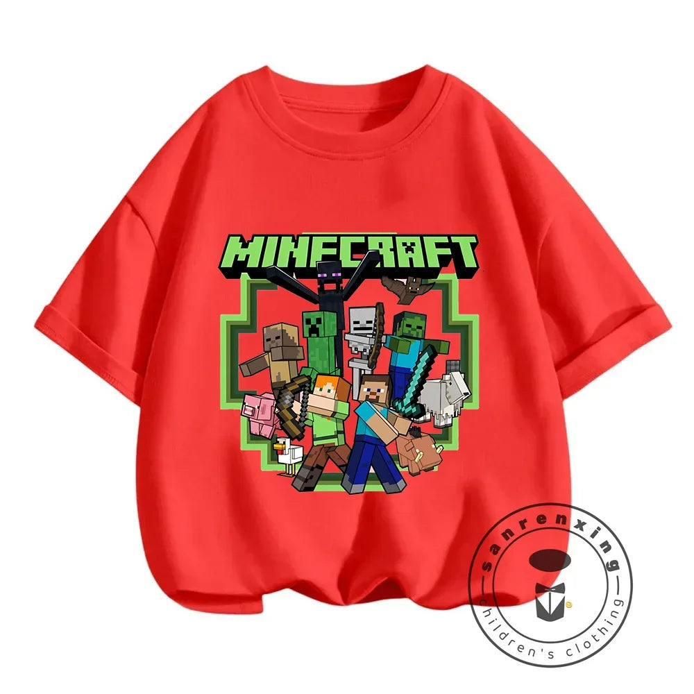 New Girls T-Shirt Cute Like Minecraft Kids Tshirt Summer Girls Clothes Fashion Toddler T Shirts Shortsleeve Tops Wholesale