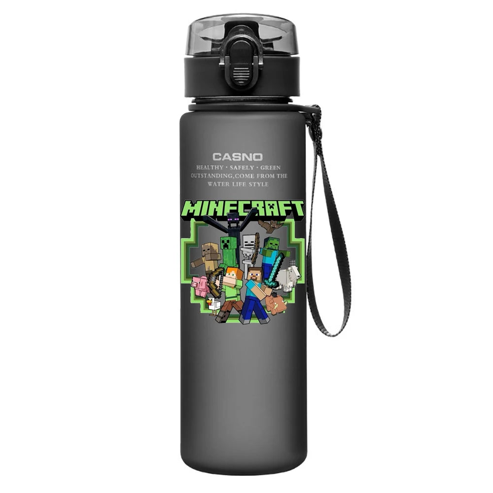 560ML Game Minecraft Image Water Cup Design Cute Transparent Plastic Children Portable Large Capacity Water Cup Student Gifts