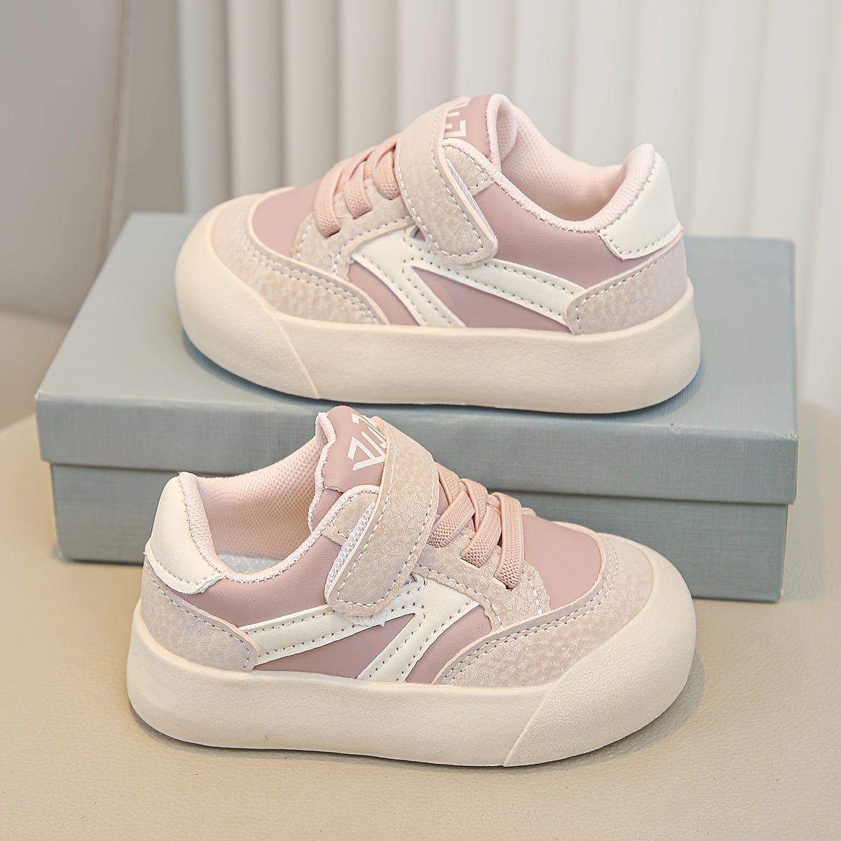 Girls' Casual Pink Sneakers - Low Top, Round Toe, Easy Closure, Soft Fabric Upper, Comfortable Walking Shoes for Spring & Fall, Casual Footwear | Playful Design | Comfortable Walking Shoes