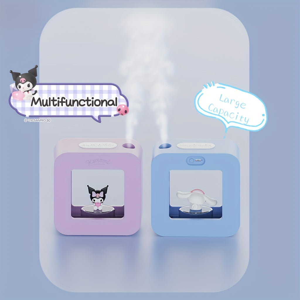Sanrio Cinnamoroll & Kuromi Cute Humidifier Night Light - USB Rechargeable, Silent Operation with LED Night Light, 1200mAh Battery, Perfect for Home Decor & Gift Giving, Bedroom Humidifier | Cute Character Design | Compact De