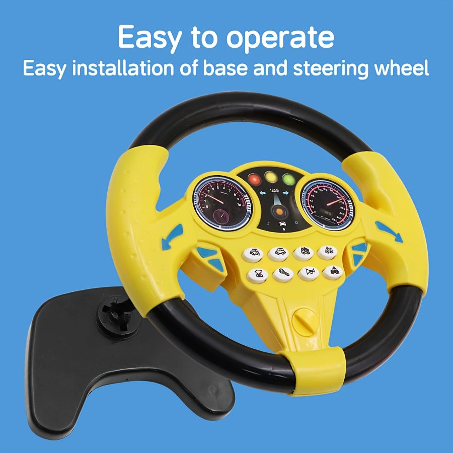 1pc Kids Interactive Simulated Steering Wheel Toy - Realistic ABS Resin Car Controller with Vibrant Colors, No Batteries Needed, Educational STEM Activity Gift for Birthdays, Baby Showers & Halloween/Christmas/Easter Parties,