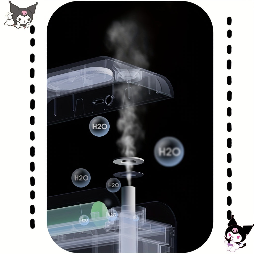 Sanrio Cinnamoroll & Kuromi Cute Humidifier Night Light - USB Rechargeable, Silent Operation with LED Night Light, 1200mAh Battery, Perfect for Home Decor & Gift Giving, Bedroom Humidifier | Cute Character Design | Compact De