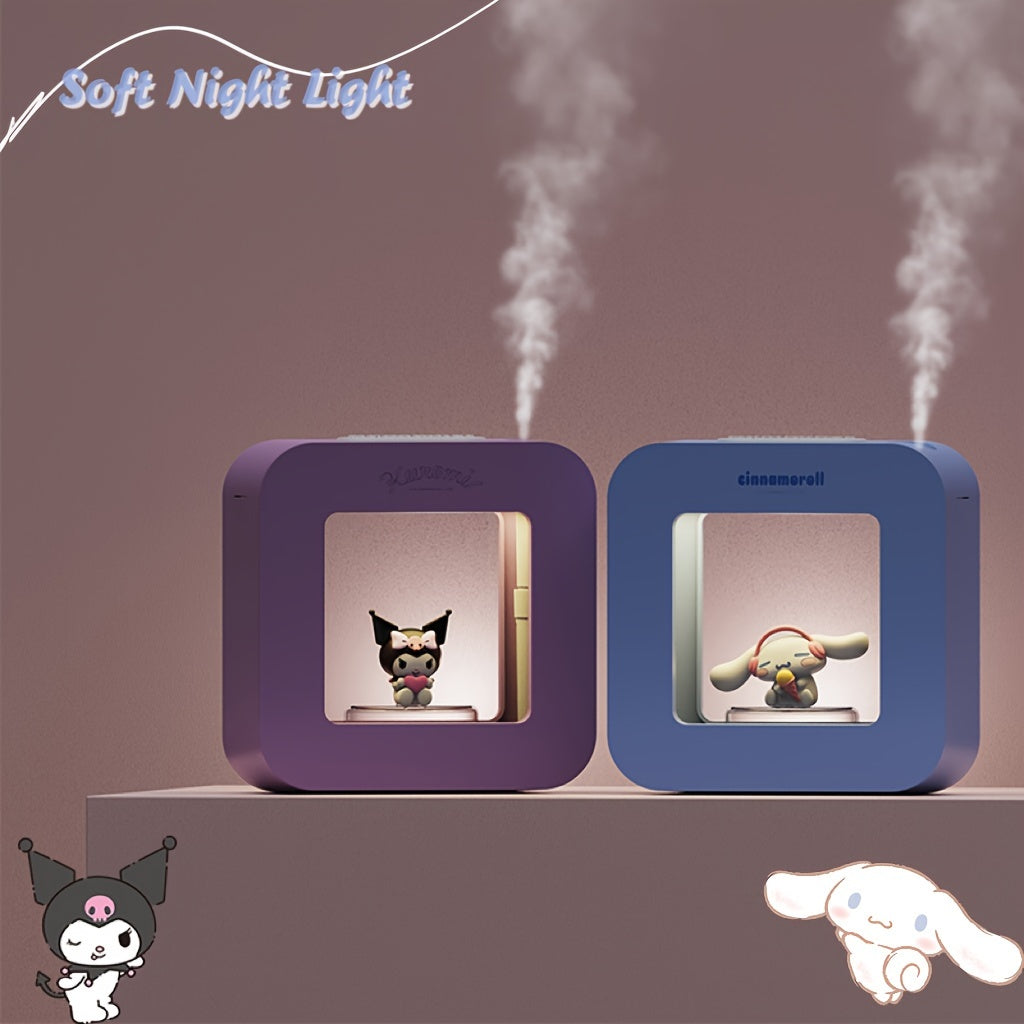 Sanrio Cinnamoroll & Kuromi Cute Humidifier Night Light - USB Rechargeable, Silent Operation with LED Night Light, 1200mAh Battery, Perfect for Home Decor & Gift Giving, Bedroom Humidifier | Cute Character Design | Compact De