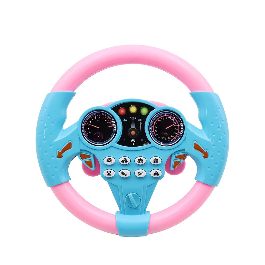 1pc Kids Interactive Simulated Steering Wheel Toy - Realistic ABS Resin Car Controller with Vibrant Colors, No Batteries Needed, Educational STEM Activity Gift for Birthdays, Baby Showers & Halloween/Christmas/Easter Parties,