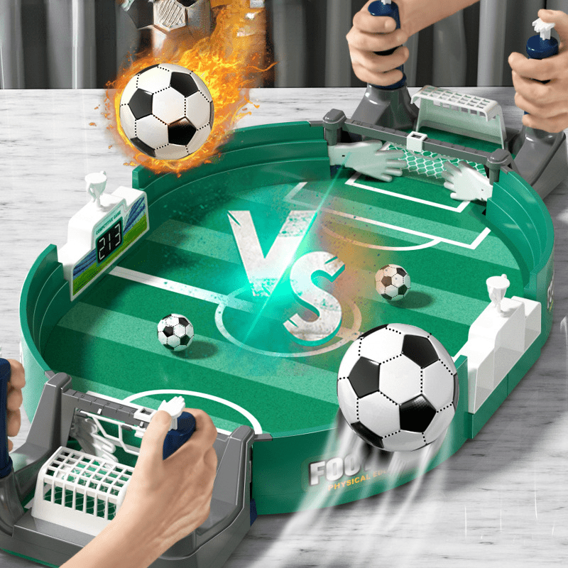 2-Player Desktop Football Game for Kids - Interactive Soccer Tabletop Toy - Dual Ball Mechanical Playset for Ages 3-6, No Batteries Required, Durable Plastic Material, Ideal Birthday & Educational Gift
