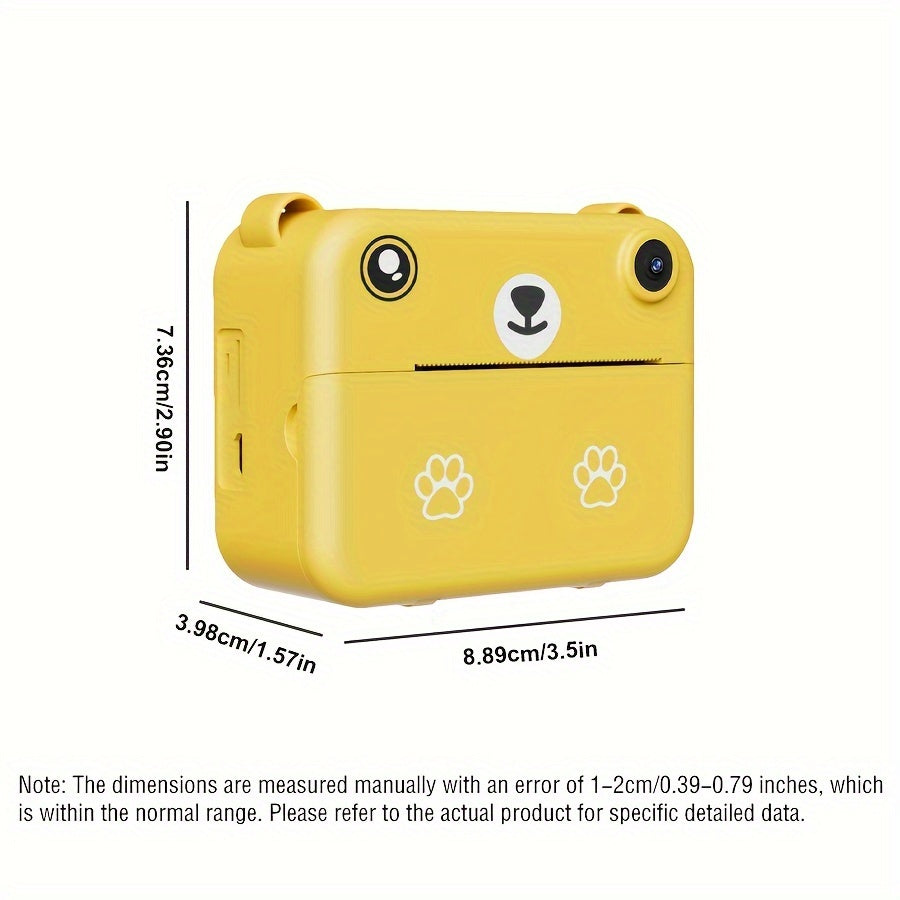 Compact Instant Camera for Kids with 1080 HD, Includes Three Rolls of Printing Paper, USB Charger, And Features for Digital Photography, Video Recording, And Delayed Printing, Perfect for Thanksgiving, Christmas, And New Year