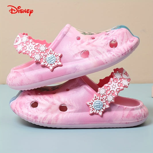 Disney Princess Elsa Girls' Summer Garden Slippers with Soft Sole and Headband, Wading Shoes, Sandals, Beach Slides for Youngsters, Suitable for Easter, Valentine's Day, Birthdays, Family, Friends, or Special Others