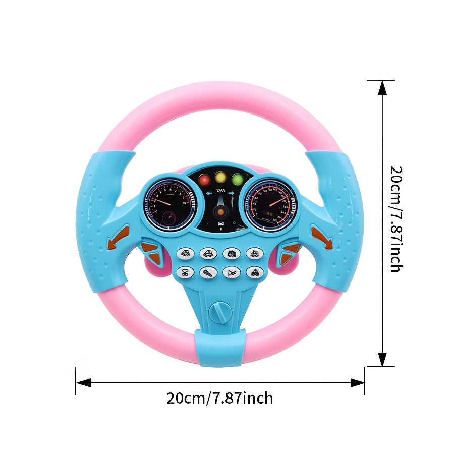1pc Kids Interactive Simulated Steering Wheel Toy - Realistic ABS Resin Car Controller with Vibrant Colors, No Batteries Needed, Educational STEM Activity Gift for Birthdays, Baby Showers & Halloween/Christmas/Easter Parties,