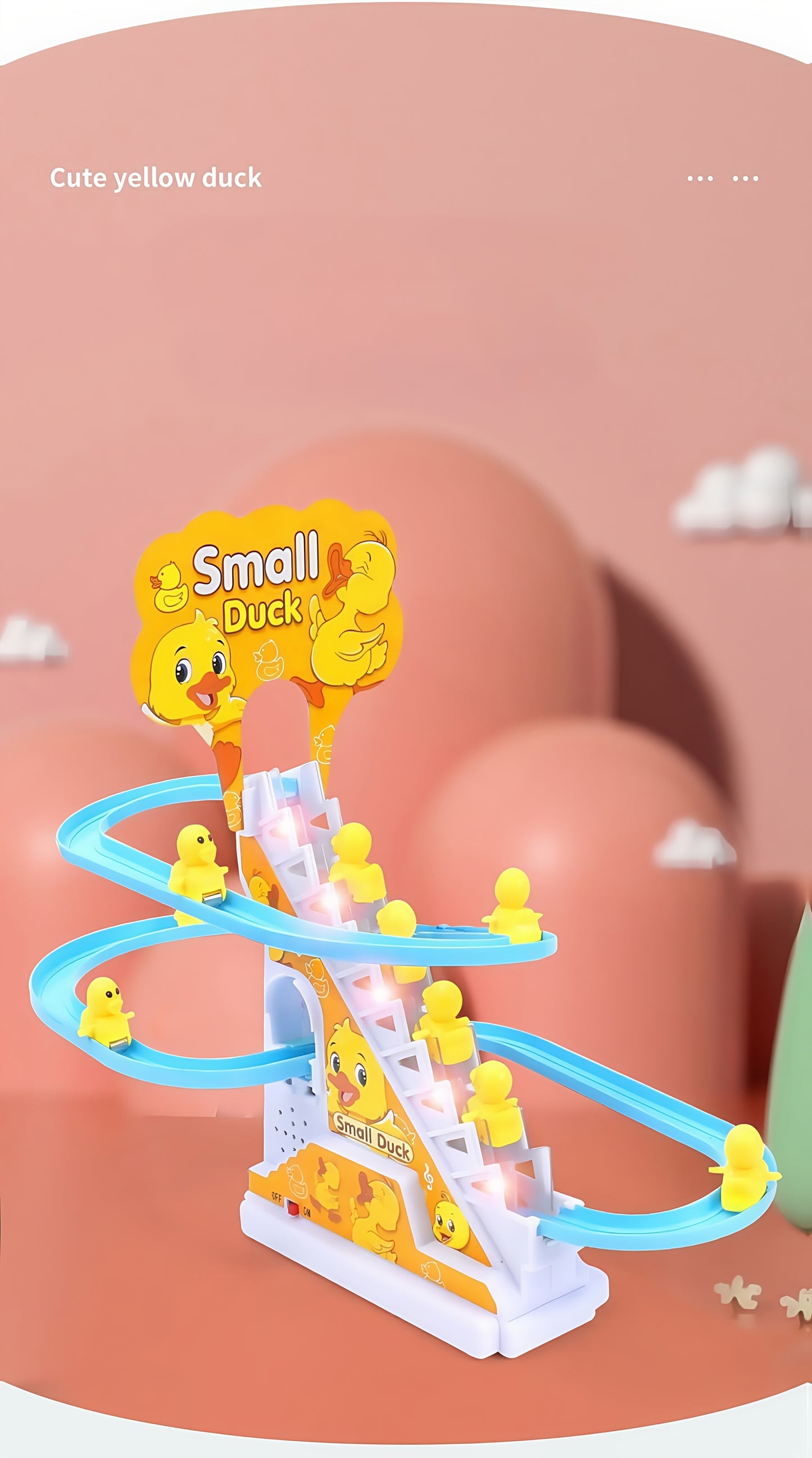 [Customers' Top Choice]6 Ducklings Stair Climbing Toys, Electric Slide Yellow Ducklings Toys, Boys and Girls Toys, Holiday Gifts, Lights and Music Toys Easter Gifts Halloween Christmas Gifts for winter