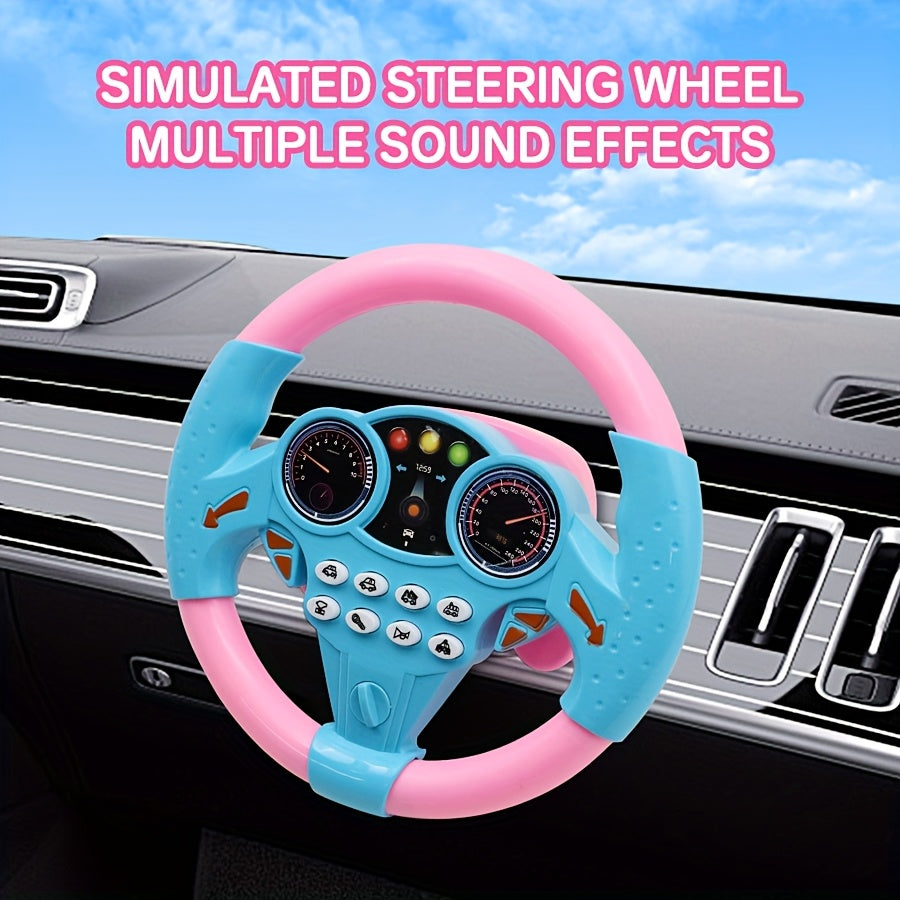 1pc Kids Interactive Simulated Steering Wheel Toy - Realistic ABS Resin Car Controller with Vibrant Colors, No Batteries Needed, Educational STEM Activity Gift for Birthdays, Baby Showers & Halloween/Christmas/Easter Parties,