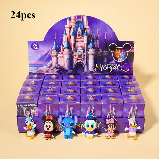 24pcs Mickey Mouse & Friends Figurines - Vibrant Purple Castle, Minnie, Goofy & More - Ideal for Home Party Decor, Birthday Gifts & Collectible Displays