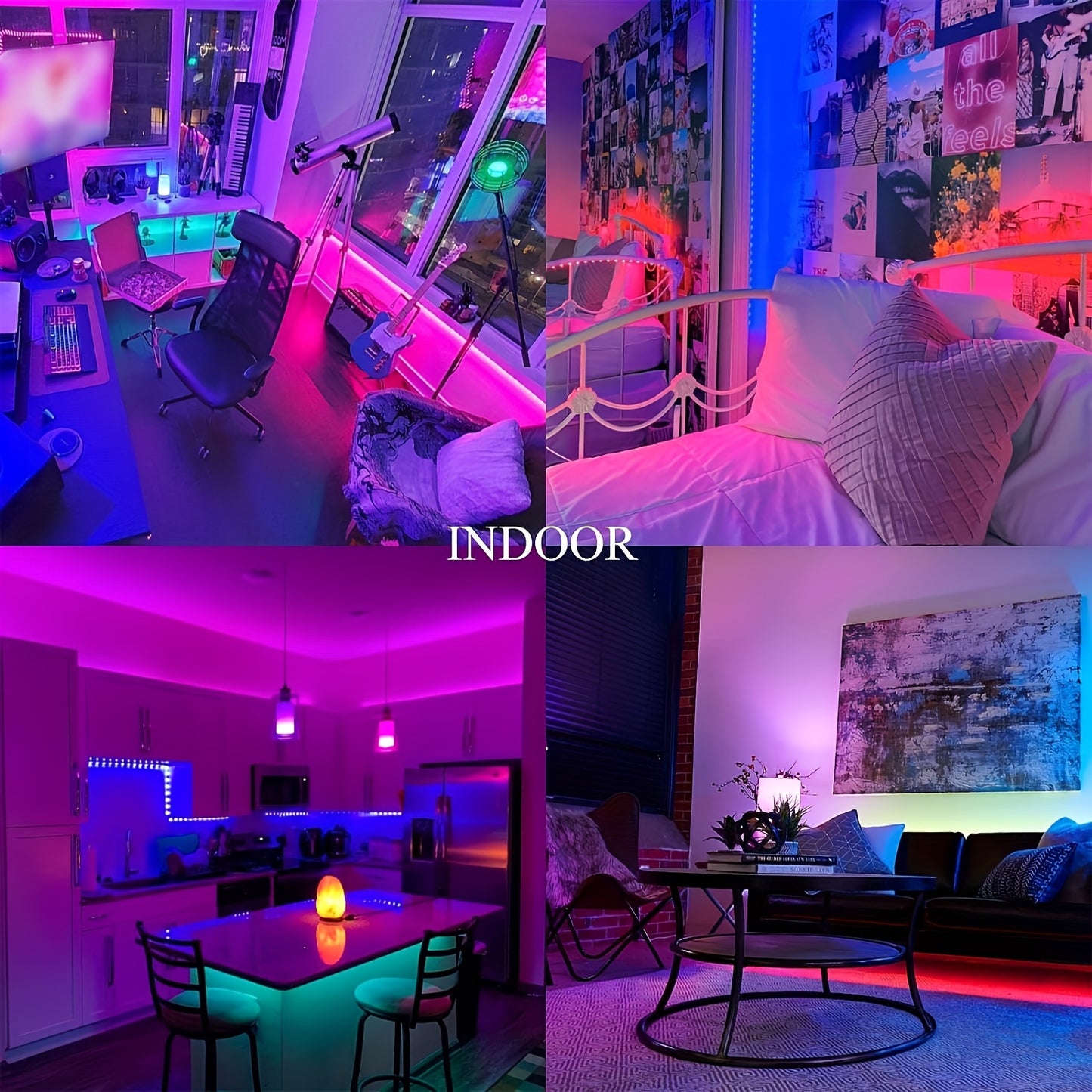 Wireless control intelligent LED strip lights infrared remote control RGB lighting decoration living room atmosphere lights with flexible lights decoration