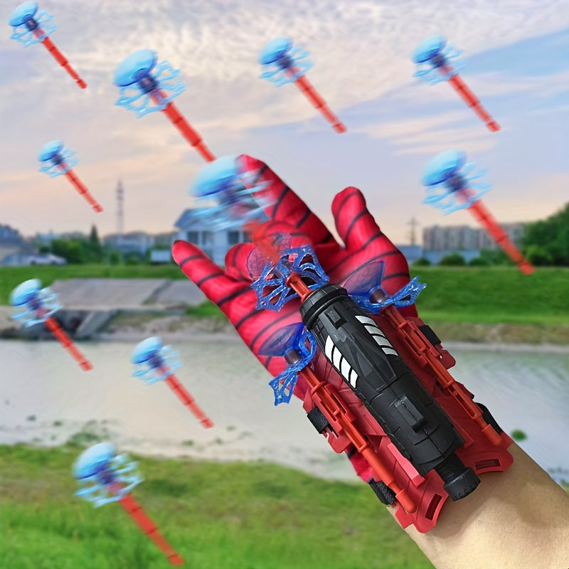 Spider Web Launcher Gloves - Red & Blue Hero Toy for Youngsters & Adults, Fun Interactive Party Game, Durable ABS Material, Perfect for Halloween & Christmas Gifts