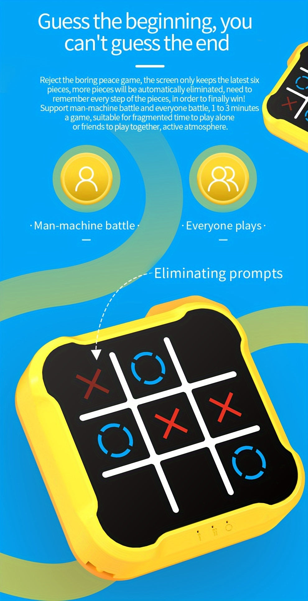 Electronic Tic-Tac-Toe Game for Youngsters - Family Fun Strategy Board Game, Durable ABS Material