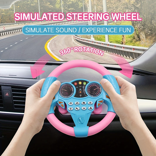 1pc Kids Interactive Simulated Steering Wheel Toy - Realistic ABS Resin Car Controller with Vibrant Colors, No Batteries Needed, Educational STEM Activity Gift for Birthdays, Baby Showers & Halloween/Christmas/Easter Parties,