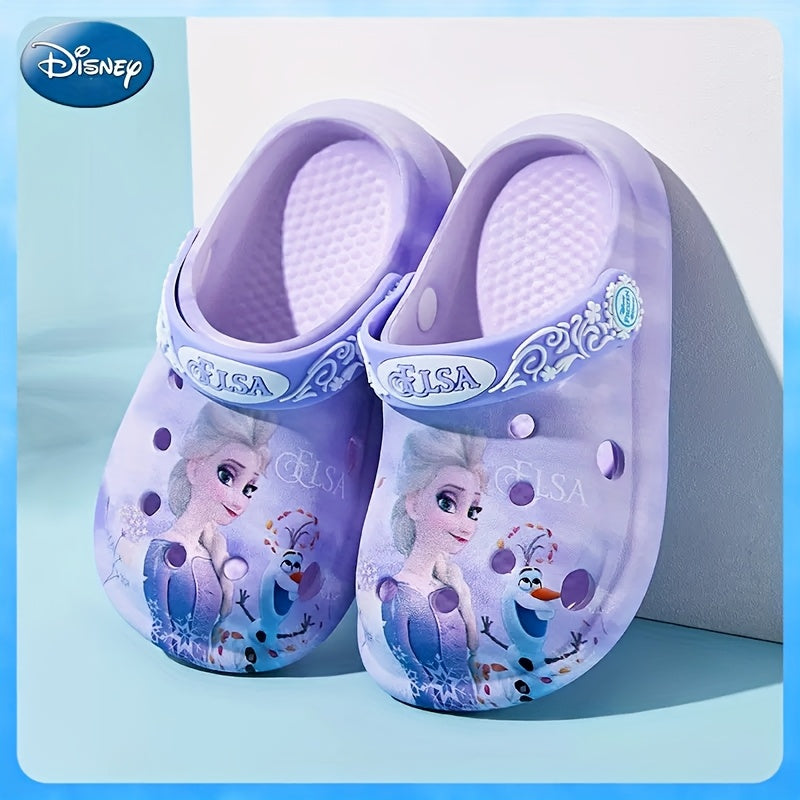 Disney Princess Elsa Girls' Summer Garden Slippers with Soft Sole and Headband, Wading Shoes, Sandals, Beach Slides for Youngsters, Suitable for Easter, Valentine's Day, Birthdays, Family, Friends, or Special Others