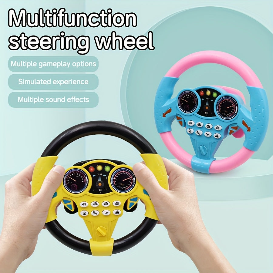 1pc Kids Interactive Simulated Steering Wheel Toy - Realistic ABS Resin Car Controller with Vibrant Colors, No Batteries Needed, Educational STEM Activity Gift for Birthdays, Baby Showers & Halloween/Christmas/Easter Parties,