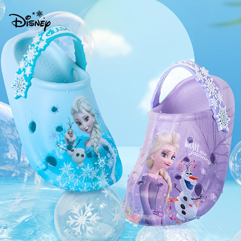 Disney Princess Elsa Girls' Summer Garden Slippers with Soft Sole and Headband, Wading Shoes, Sandals, Beach Slides for Youngsters, Suitable for Easter, Valentine's Day, Birthdays, Family, Friends, or Special Others