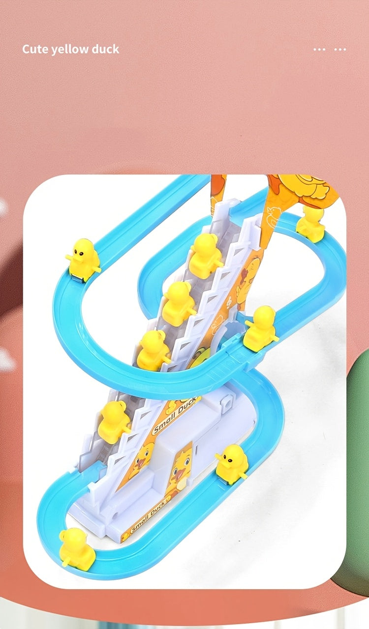 [Customers' Top Choice]6 Ducklings Stair Climbing Toys, Electric Slide Yellow Ducklings Toys, Boys and Girls Toys, Holiday Gifts, Lights and Music Toys Easter Gifts Halloween Christmas Gifts for winter