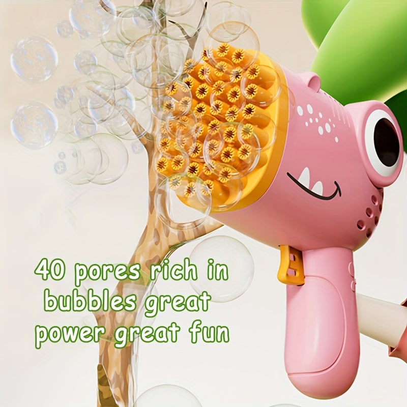 40-hole Bubble Blowing Toy Dinosaur Bubble Gun Outdoor Bubble Machine Gift Holiday Gift Toy Handheld Bubble Gun