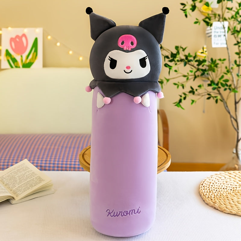 Sanrio for hello kitty Plush Pillow - Cute Cylindrical Design with "for Hello Kitty" Script, Pink & White, Soft Polyester Fabric, Perfect for Office or Home Relaxation, Office Pillow|Playful Design|Durable Plush