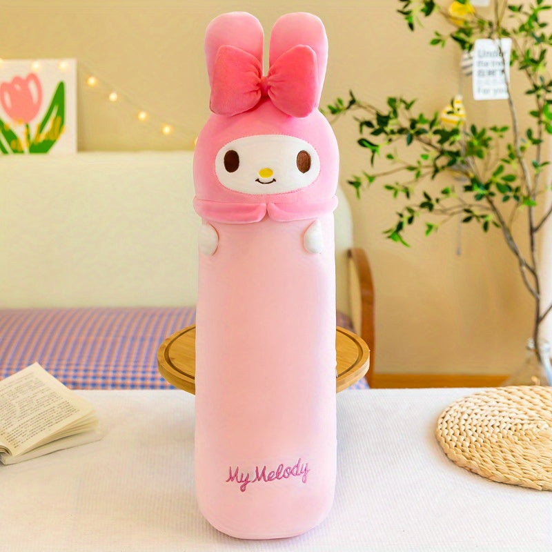 Sanrio for hello kitty Plush Pillow - Cute Cylindrical Design with "for Hello Kitty" Script, Pink & White, Soft Polyester Fabric, Perfect for Office or Home Relaxation, Office Pillow|Playful Design|Durable Plush