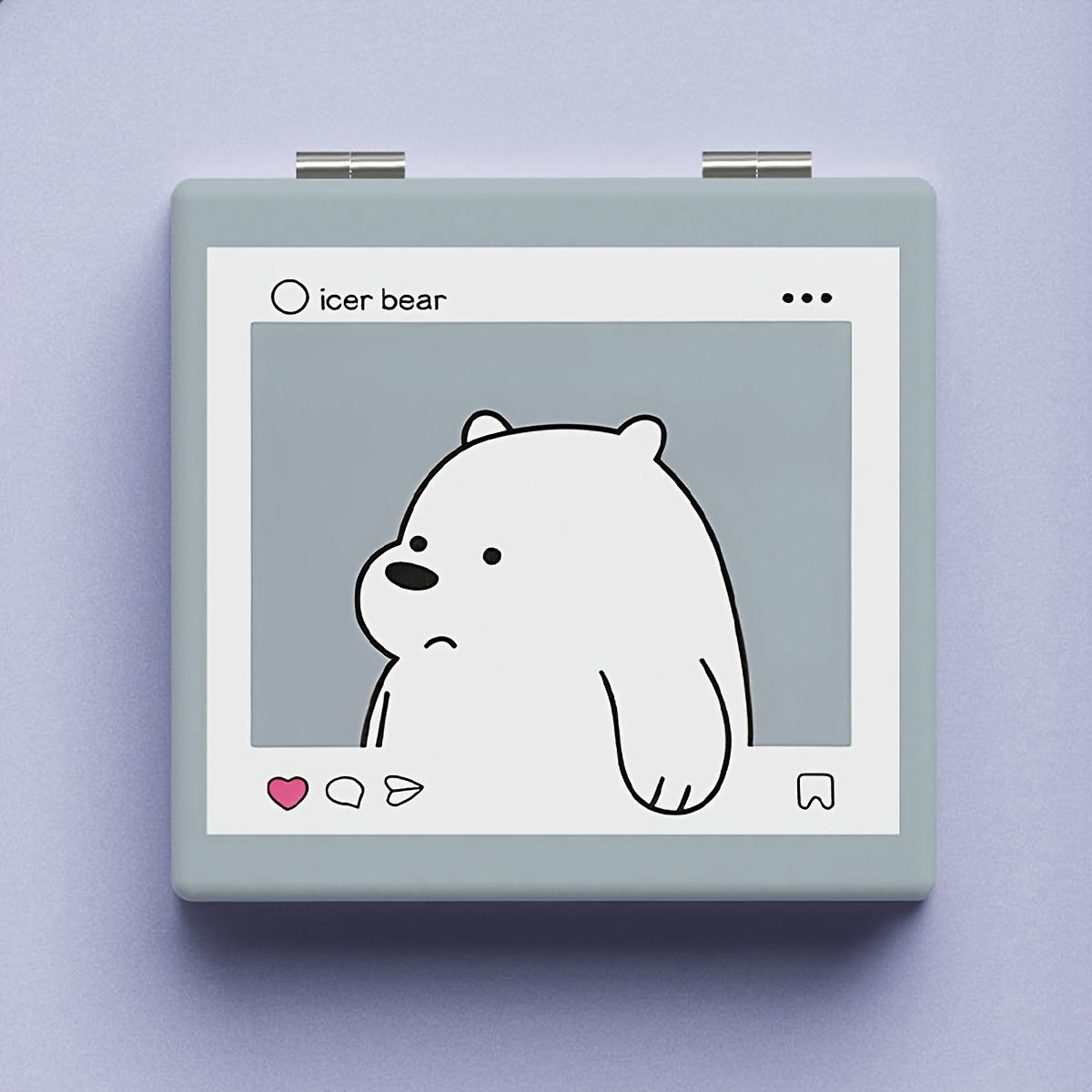 Cute Bear-Themed Folding Makeup Mirror - Portable, No-Battery Compact for Travel & Touch-Ups
