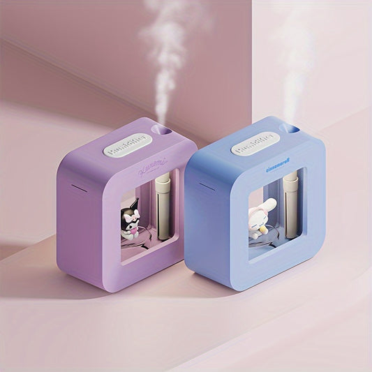 Sanrio Cinnamoroll & Kuromi Cute Humidifier Night Light - USB Rechargeable, Silent Operation with LED Night Light, 1200mAh Battery, Perfect for Home Decor & Gift Giving, Bedroom Humidifier | Cute Character Design | Compact De