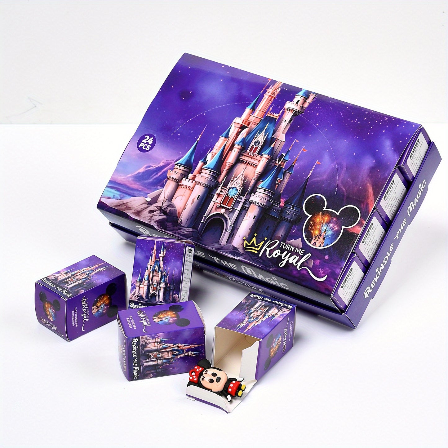 24pcs Mickey Mouse & Friends Figurines - Vibrant Purple Castle, Minnie, Goofy & More - Ideal for Home Party Decor, Birthday Gifts & Collectible Displays