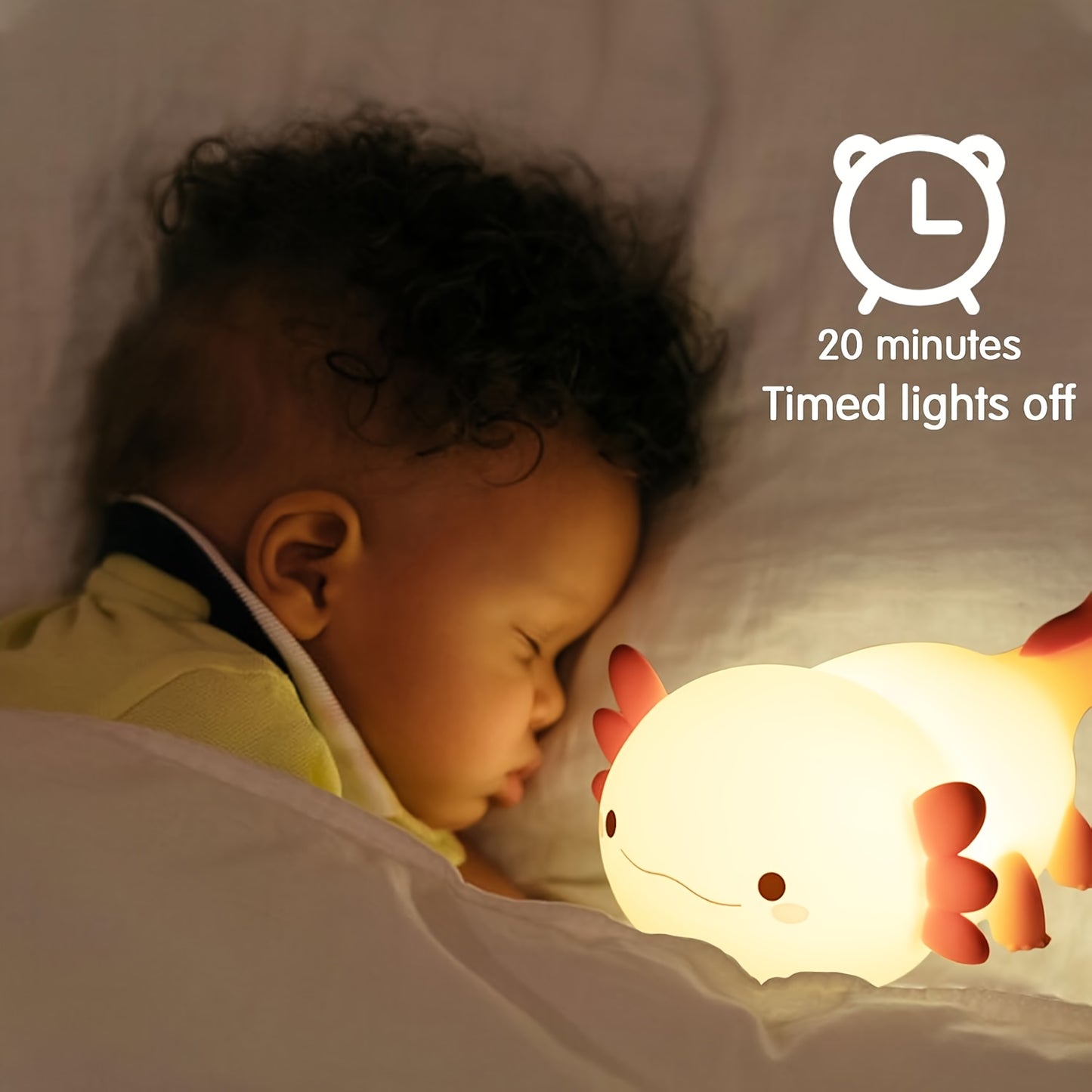 Adorable Axolotl LED Night Light - Dimmable, Rechargeable With Timer & Tap Control, Perfect Nursery Gift For Kids And Women..Up To Six Hours Of Wireless Lighting, Room