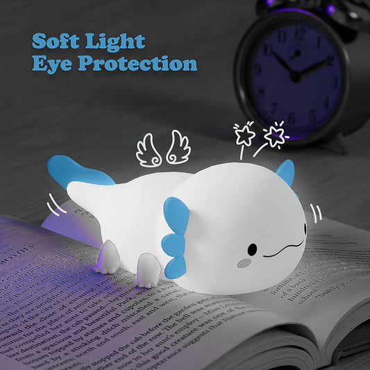 Adorable Axolotl LED Night Light - Dimmable, Rechargeable With Timer & Tap Control, Perfect Nursery Gift For Kids And Women..Up To Six Hours Of Wireless Lighting, Room