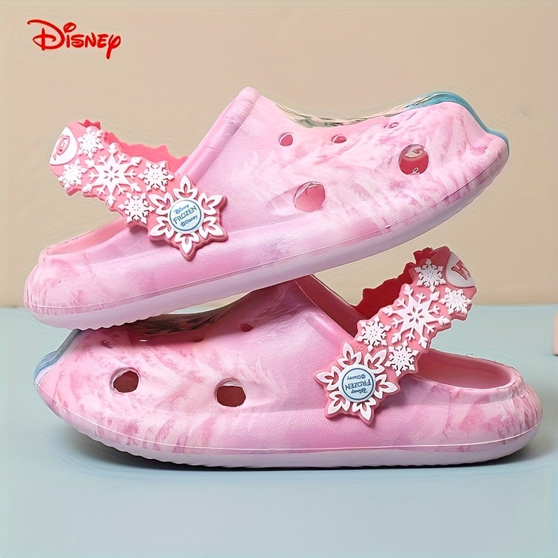 Disney Princess Elsa Girls' Summer Garden Slippers with Soft Sole and Headband, Wading Shoes, Sandals, Beach Slides for Youngsters, Suitable for Easter, Valentine's Day, Birthdays, Family, Friends, or Special Others