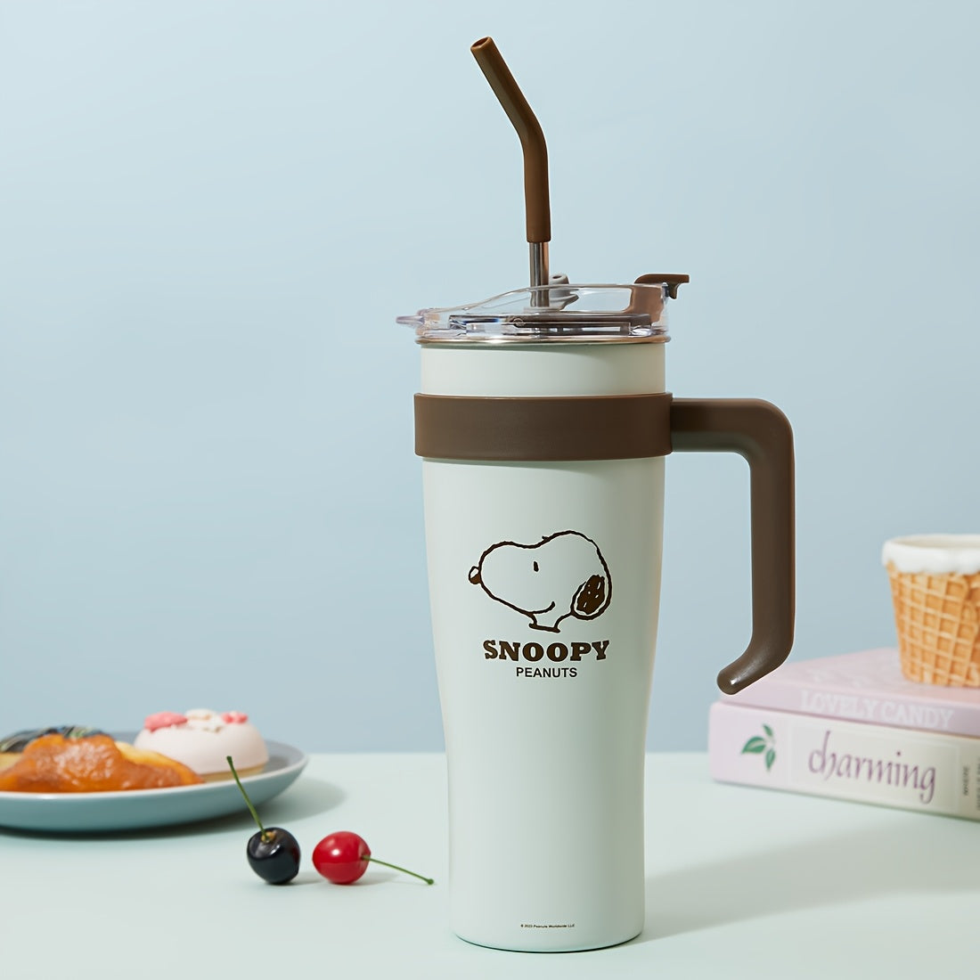 MINISO Snoopy Collection Steel Tumbler with Straw