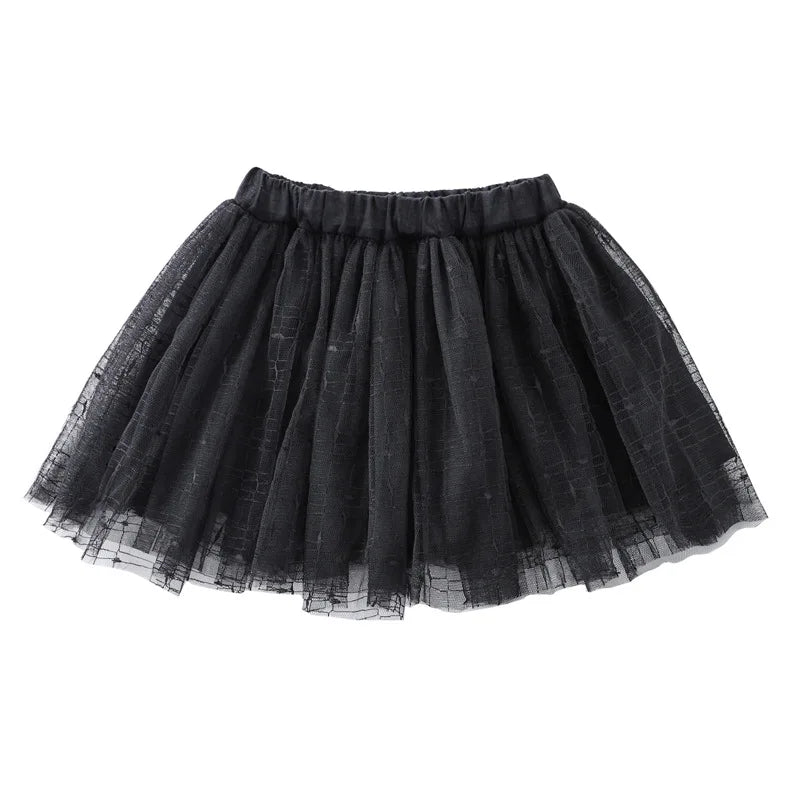 2025 Girls Korean Style  Gauze Skirts Embroidered Casual Mesh Summer Short Skirts for Children Girls