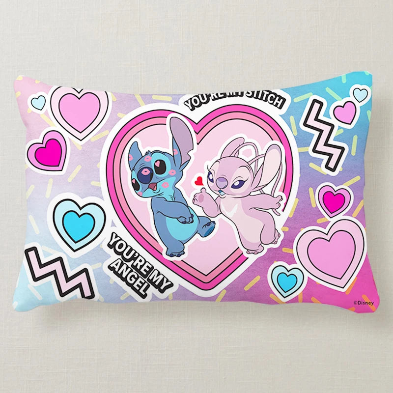 Stitch Disney Cute 50x30CM Pillowcase Pillowslip Cushion Plush Cartoon Anime Living Room Bedroom Decoration Kids Birthday Gift