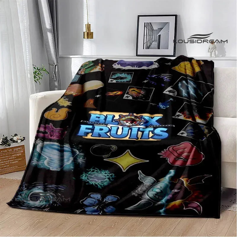 3D game B-blox fruits printed blankets children's warm blanket soft and comfortable blanket home travel blanket birthday gift