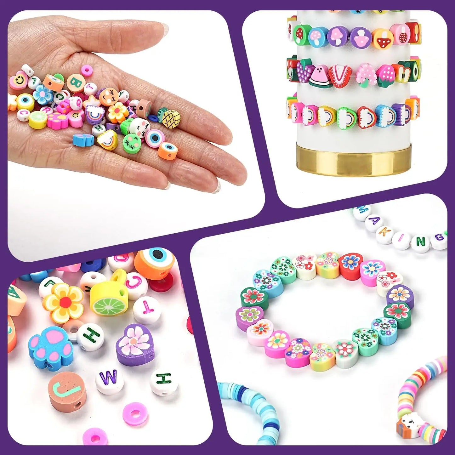 6MM Polymer Clay Beads Set Rainbow Color Flat Chip Beads For Bracelet Necklce Making Letter Beads Accessories Kit DIY