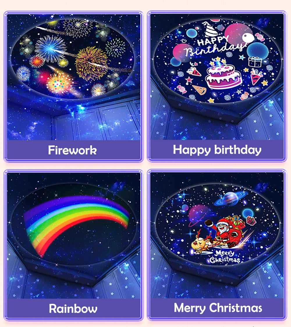 Kawaii Projector Night Light For Nursery Rotated Kids Ocean Projector Sleeping Lamp For Party Birthdays Christmas Gifts
