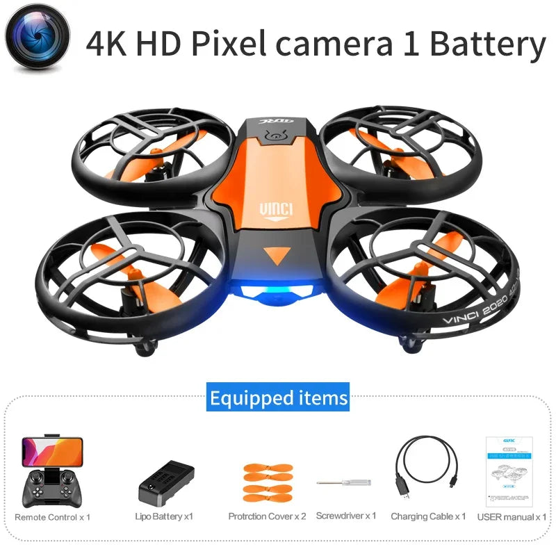 V8 New Mini 4K HD 1080P Wide - Angle WiFi FPV RC Drone with Height - Keep Function Ideal Kids Toys 4DRC
