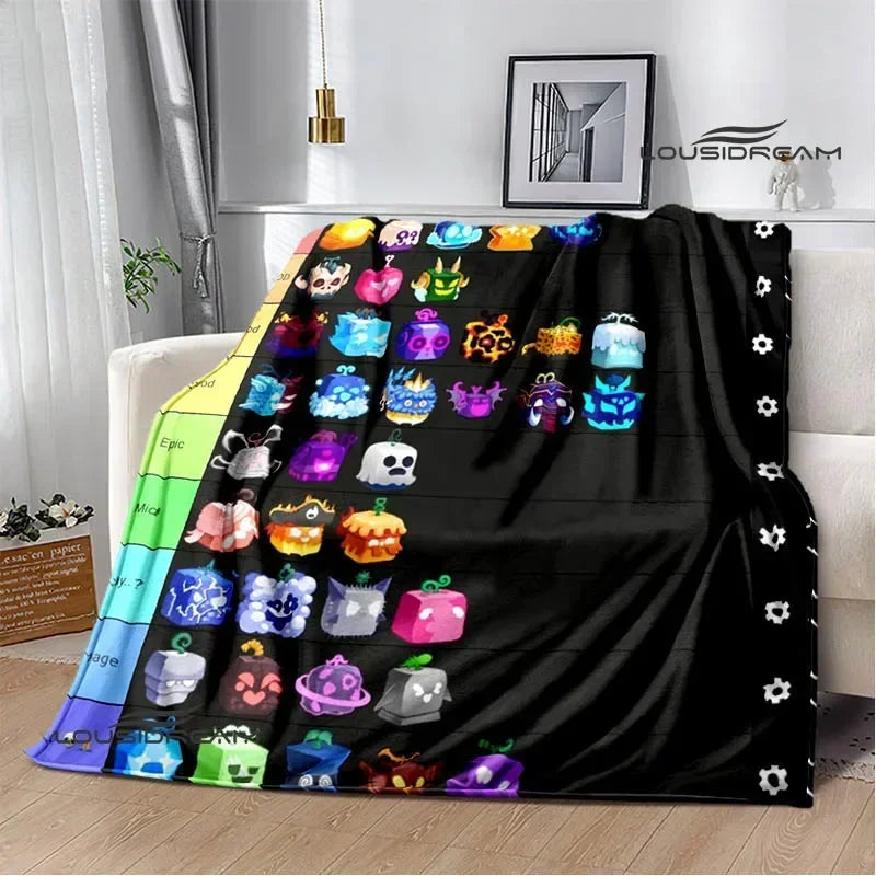 3D game B-blox fruits printed blankets children's warm blanket soft and comfortable blanket home travel blanket birthday gift