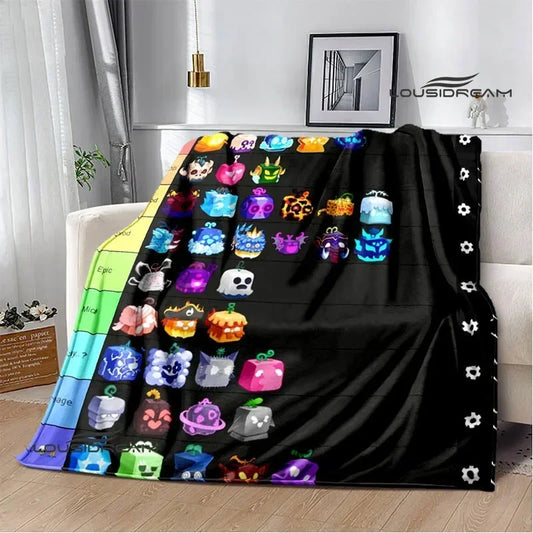 3D game B-blox fruits printed blankets children's warm blanket soft and comfortable blanket home travel blanket birthday gift