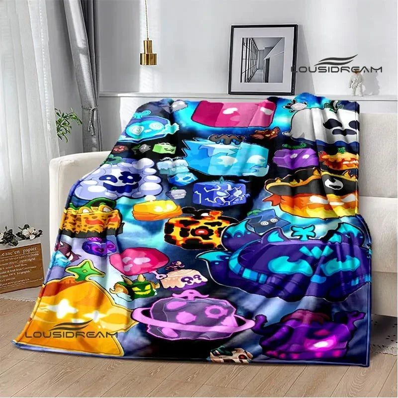 3D game B-blox fruits printed blankets children's warm blanket soft and comfortable blanket home travel blanket birthday gift