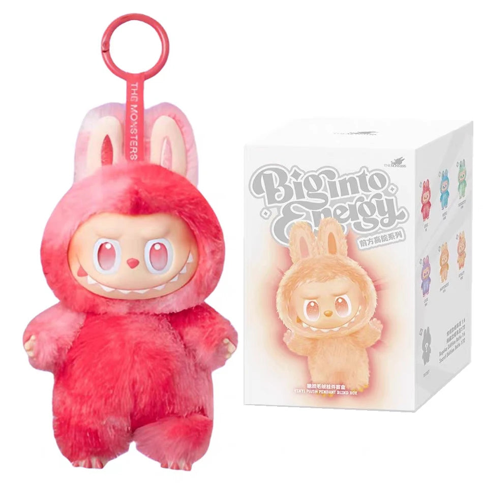 For Labubu Series Blind Box Anime Figure Pendant Flocking Model Toy Kawaii Monster Replica Keychain Toy Christmas Gifts