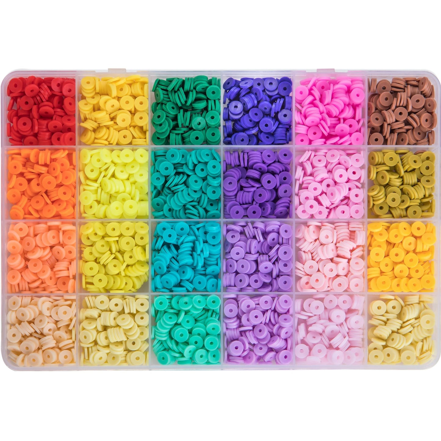 6MM Polymer Clay Beads Set Rainbow Color Flat Chip Beads For Bracelet Necklce Making Letter Beads Accessories Kit DIY