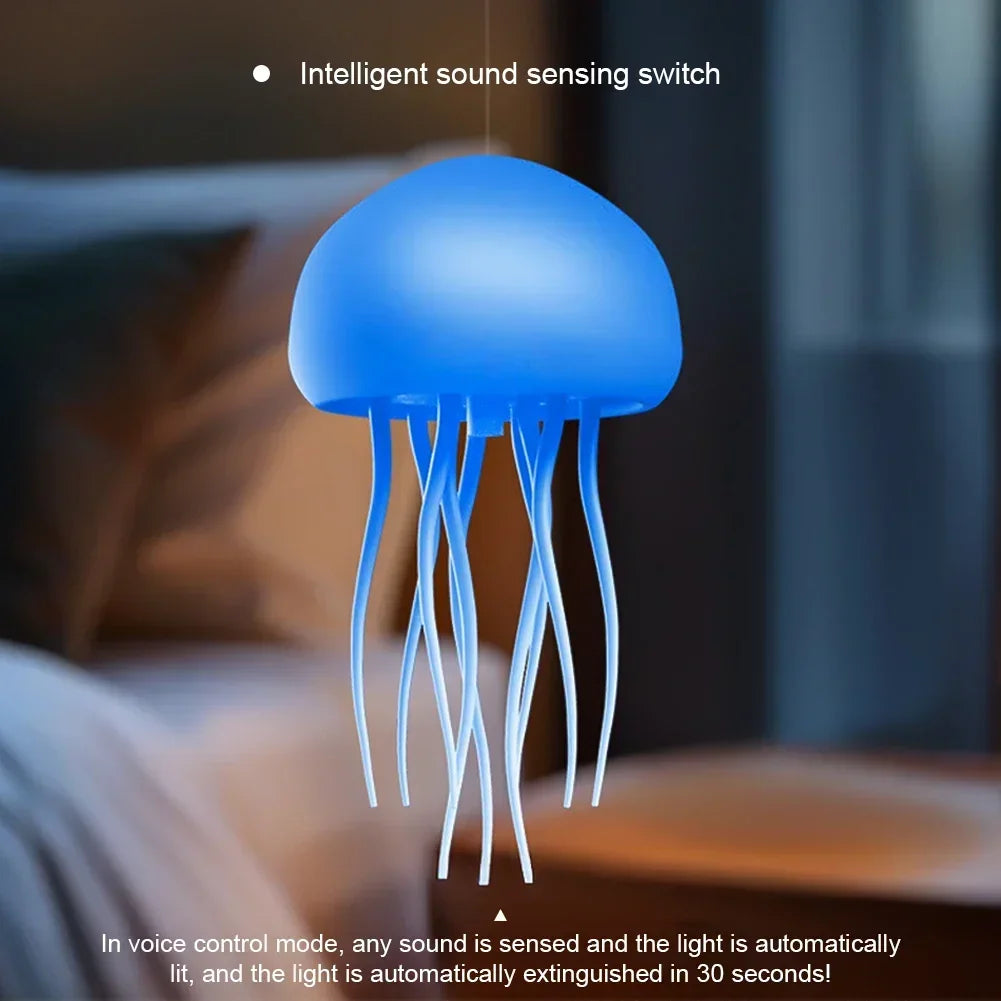 Cartoon Dancing Jellyfish Night Light RGB Gradient Cute Jellyfish Bedside Lamp Voice Control Type-C Charging LED Night Lamp