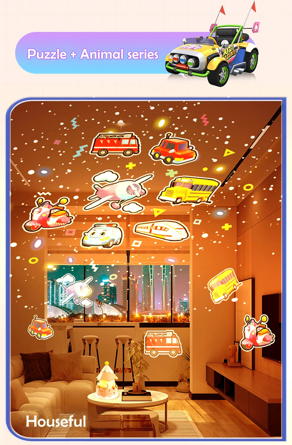 Kawaii Projector Night Light For Nursery Rotated Kids Ocean Projector Sleeping Lamp For Party Birthdays Christmas Gifts