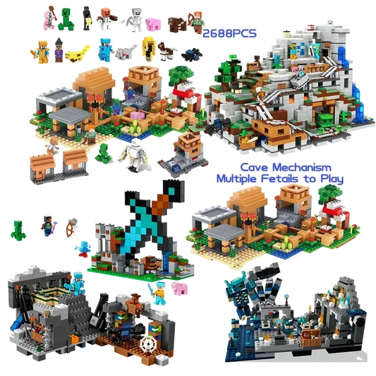 2688pcs large organ village tree house city mini figures toys