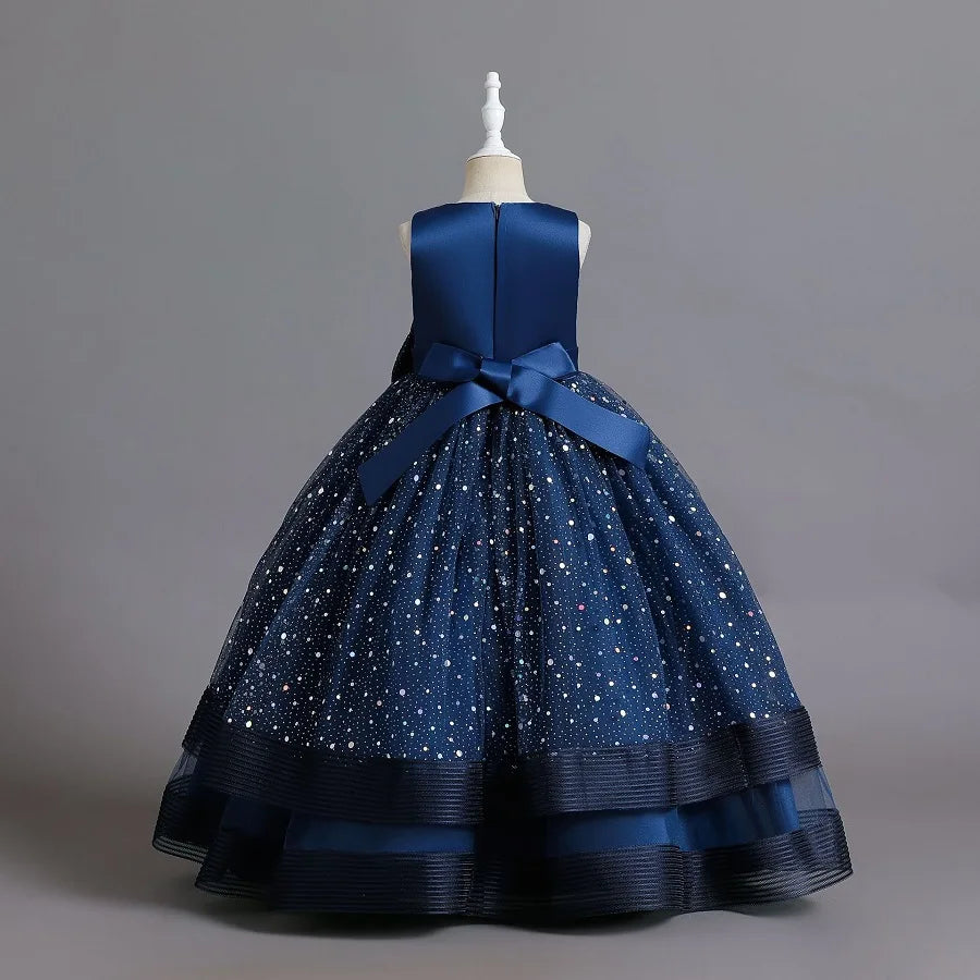 children's gauze lace birthday party dinner ball big butterfly dress New Christmas Party Princess long dress children's dress