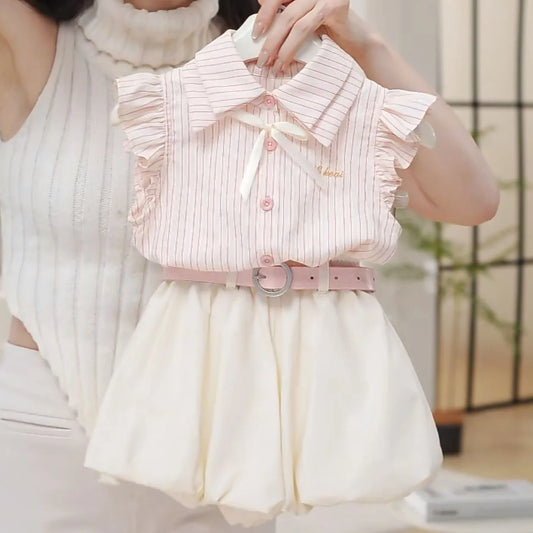 2PCS Girls Clothes Set Children Clothing Spring Flora Print Summer Baby Tops Tee Shirts Shorts Skirt Kids Girl Clothing 90-150