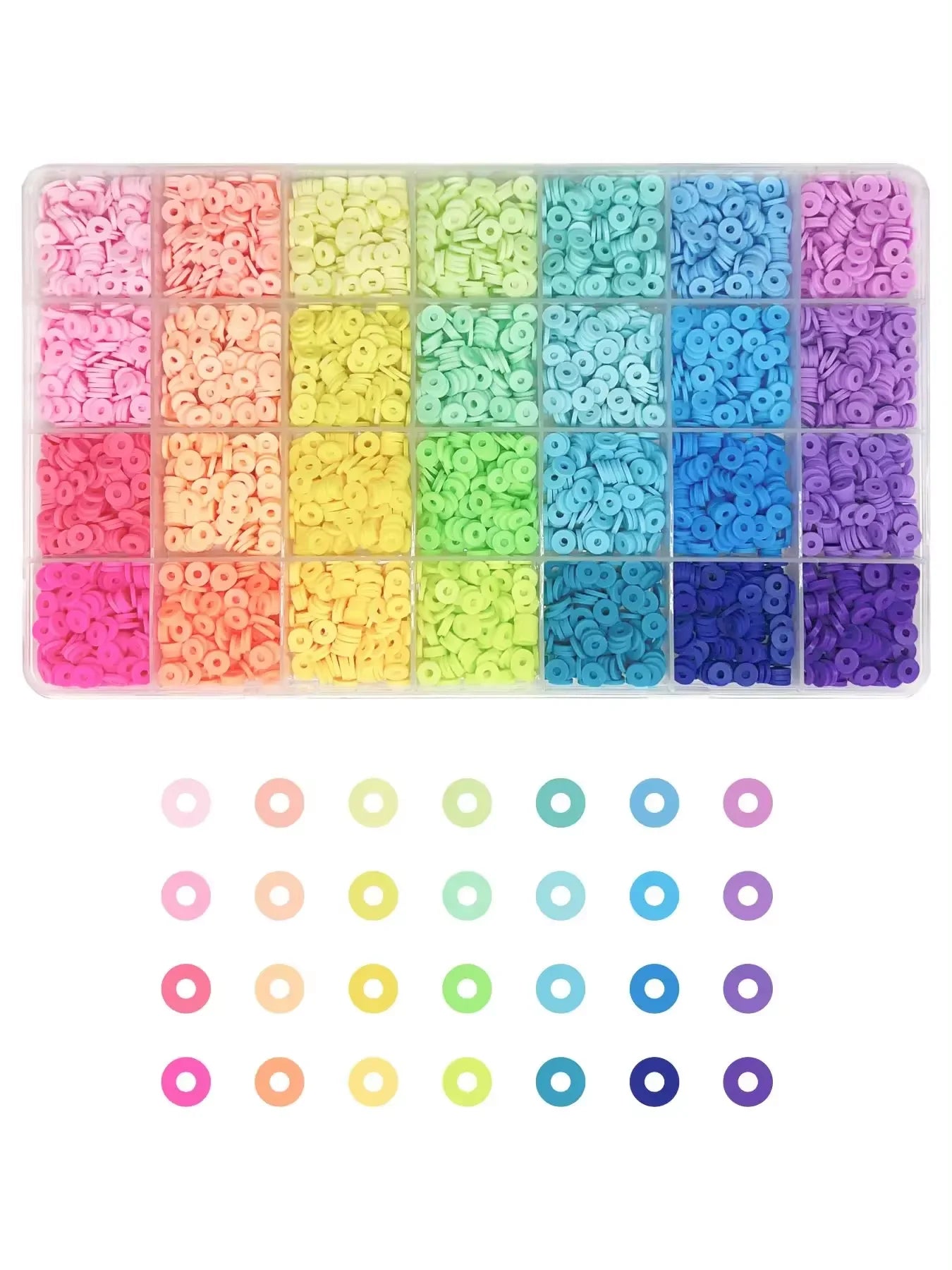 6MM Polymer Clay Beads Set Rainbow Color Flat Chip Beads For Bracelet Necklce Making Letter Beads Accessories Kit DIY